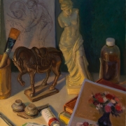 200221-still-life-art-books-horse-statue-venus-14x18