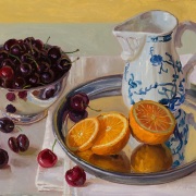 220714-ceramic-pitcher-orange-and-cherries-in-a-metal-bow-14x11l