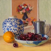 220826-still-life-cherries-organe-ceramic-pot-12x12