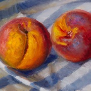250218-two-peaches-on-a-blue-and-white-napkin-commission-7x5