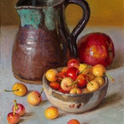 250724-ceramic-pitcher-with-rainier-cherries-in-a-bowl-8x10